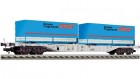 524104 Fleischmann 4 axle Flat car loaded with 2 interchangable flatbeds